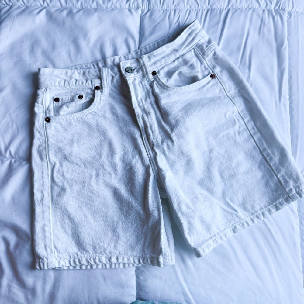 Zara white Denim Shorts, 2